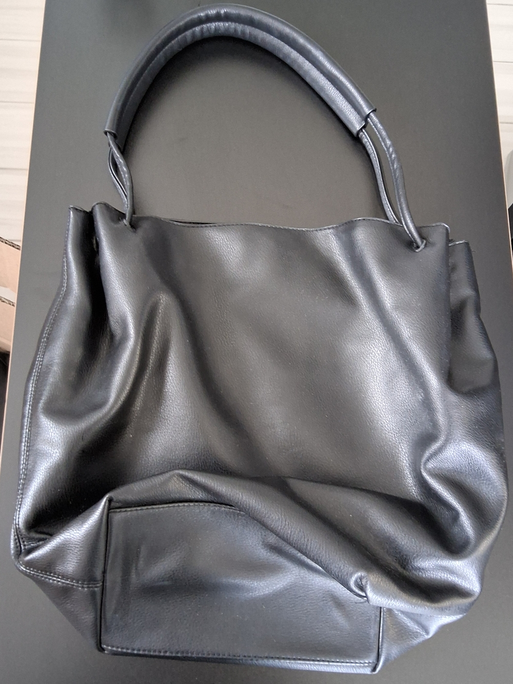 a new day Black Soft Faux-Leather Tote